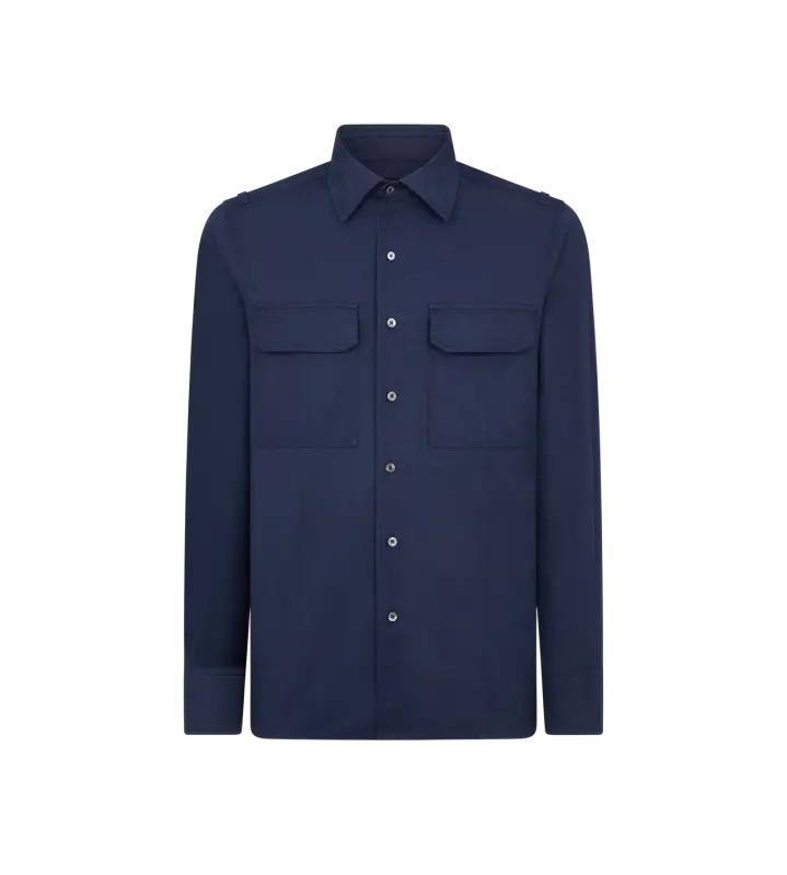 COTTON TWILL MILITARY SHIRT online